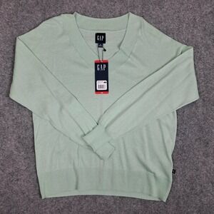 GAP Women's Lightweight Sweater, Long-Sleeve V-Neck Cotton-Blend Sweater XSmall